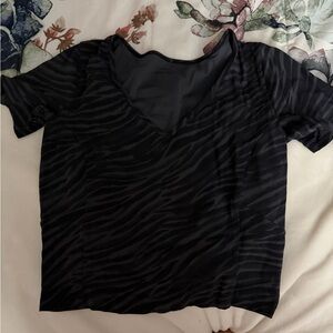lululemon athletica Black Zebra Short Sleeve Top